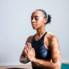 Yoga class pose
