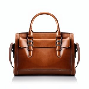 Brown leather handbag