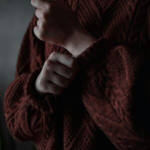 Red knit sweater