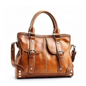 Stylish brown leather bag