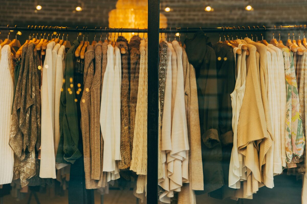 Clothes on store rack